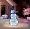 30&#x22; Pre-Lit White Outdoor Snowman With Blue Scarf